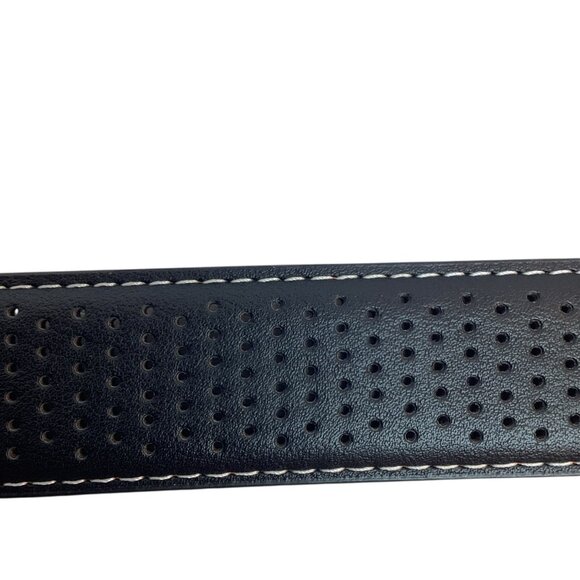 Pebble Beach Mens 40 Leather Golf Belt Perforated Design & Silver Buckle - Picture 6 of 10